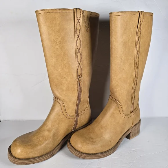 NWOT No Boundaries Women's Tall Riding Boots Size 9 Western Equestrian Tan - Picture 2 of 10